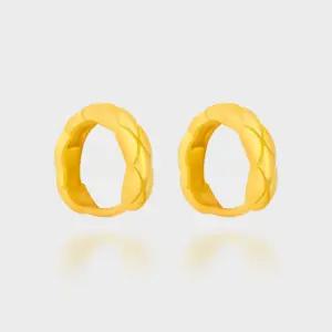 베티블루 995 순금 24k 원터치 링 퀼팅 크러시 여성 귀걸이 7.5g