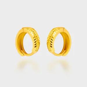 베티블루 995 순금 24k 원터치 링 컷팅 비즈 포인트 여성 귀걸이 7.5g