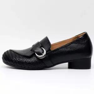 [제이시]제이시 발편한 엄마신발 여자 가죽 통굽로퍼 4cm K400