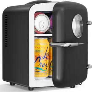 Antarctic Star 미니 냉장고 4L 용량/캔 6개 휴대용 냉각기 및 보온기 소형 침실 차량 사무실 기숙사용