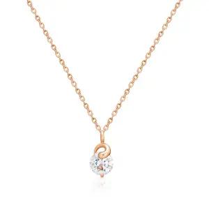 18K 라운드컷팅 화이트큐빅 체인 목걸이 MNN38805