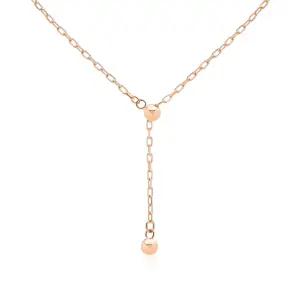 18K 슬라이드 볼 롱 각줄체인 목걸이 IRN38263