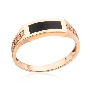 18K 사각 오닉스 볼륨 민자 반지 RCW22465