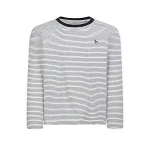 [국내백화점] 헤지스 [26SS] 화이트 스트라이프 면혼방 긴팔티셔츠 (HZTS6A343WTB)