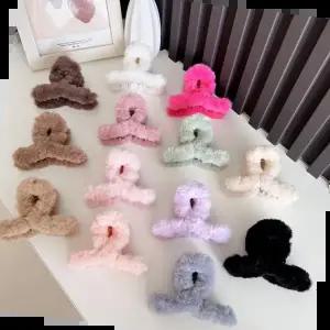 Ludia 겨울 퍼 꼬임 털 헤어집게핀