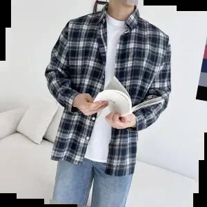 오버핏 GPP 남자커플 모노 오버핏체크남방 SH724M