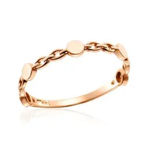 갤러리아 [비앤비골드] 18K 플랫 원형볼 링크 고리 체인 반지 SRS42124