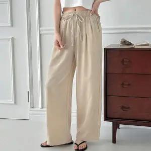 린넨 AR77RN13 투턱 와이드 밴딩 팬츠 여자 데일리 홈웨어 바지