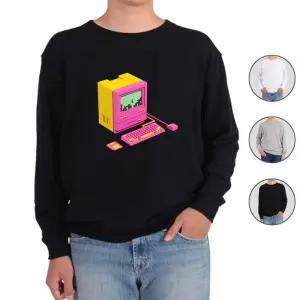 맨투맨 전색상 블럭 모니터 디자인 프린트셔츠 WUY7+2NyL