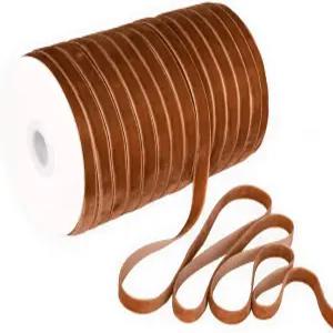 크리스마스 트리용 브라운 벨벳 리본 38인치 선물 화환 꽃다발 100야드 장식 활 패브릭 만들기브라운