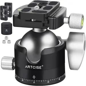 ARTCISE 로우 프로파일 삼각대 볼 헤드 합금 듀티 알루미늄 88파운드40kg 56mm 비디오 DSLR 캠코더 맥스
