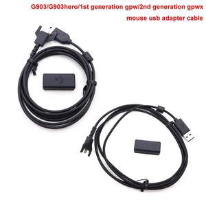 호환 가능한 G900/G903 Hero/GPW/G PRO X SUPERLIGHT 무선 마우스 USB 어댑터 땋은 고무 충전 데이터 케이블 액세서리