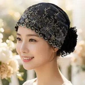 골든플라워 레이스 메쉬망사모자 두건모자 엄마모자 HA11205