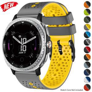 삼성 갤럭시 워치 8/8 클래식 46mm용 통기성 실리콘 스트랩, 갤럭시8 스마트워치용 40/44mm 스포츠 2색 밴드