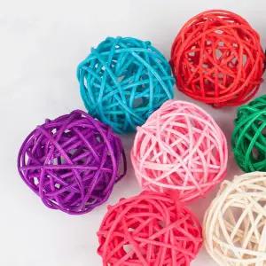 [하프클럽/올펫몰]천연 색동 등나무공(대) 1P 앵무새 장난감 지끈공