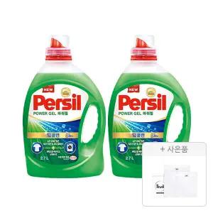 퍼실 파워젤 드럼/일반 겸용 액체세제 2.7L, 2개 + 증정(세탁망 2종(M,L), 1개)