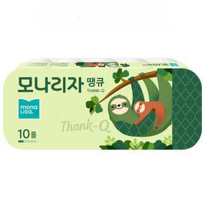 모나리자 땡큐 50m 2겹 화장지 10롤 x 10개 100롤 엠보싱 대용량 휴지 티슈 두루마리