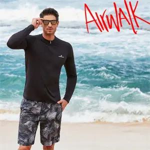 에어워크서프 남성래쉬가드세트 집업+트렁크 YAWe5059_BK+YAWe0902_BK/레쉬가드/래