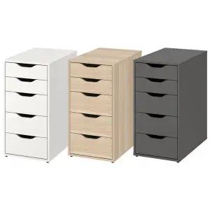 이케아 ALEX 알렉스 5단 서랍장/사무실/서류보관함/수납장/틈새수납/책상서랍/사무용