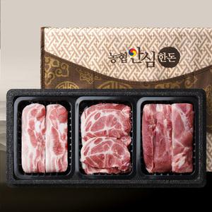 [농협안심한돈] 국내산 한돈 선물세트 1.5kg (삼겹살/목살/앞다리살)