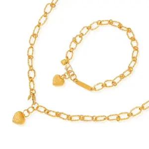 여자 순금 목걸이 팔찌 세트 18.75g 24K [하트썸 클립]