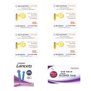 녹십자MS 원 ONE 혈당시험지 혈당측정검사지 200매+채혈침100개+알콜솜100매 - 28년 01월