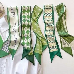 대박난날라리 3939 리본헤어 롱타이스카프 5장세트,여성,여자,리본장식,헤어끈,가방끈,실크,핸드백손잡이