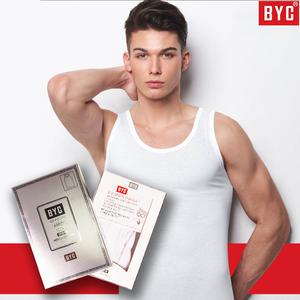 BYC 강연사 100수 남자 백색 민소매 케이스 런닝