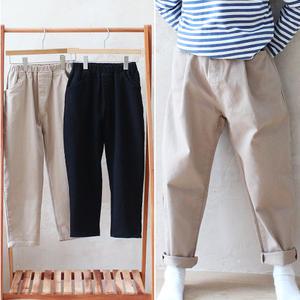 초등학생 바지 면 배기 핏 9부 키즈 초등학생 베이지 블랙 국내산 봄 가을 간절기