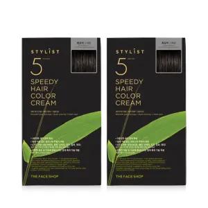 더페이스샵 스타일리스트 5분 스피디 헤어 컬러크림 흑갈색 x 2ea