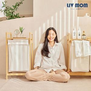 원목 슬라이딩 빨래바구니 수납선반 1칸