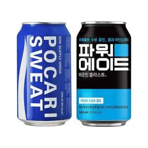[하프클럽/기타]포카리스웨트12캔 + 파워에이드12캔 340ml 24캔