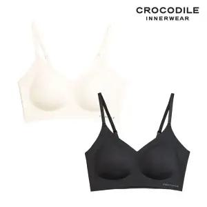 [크로커다일] 소프트 쿨인견 쉘론 패드일체형 스트랩 브라2종 오트밀 블랙 C