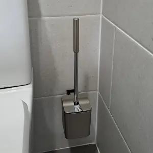 벽부착 사틴 화장실변기솔 무타공 벽고정 원형 사각형 스텐 변기청소솔