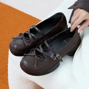 지쎄수제화 천연양가죽 키트 리본 메리제인 슈즈