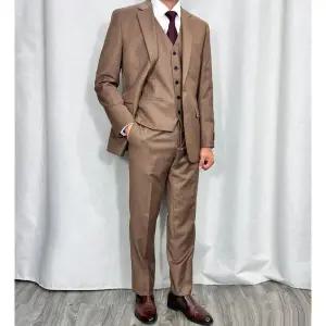 정장 울 캐시미어 혼방 슬림핏 클레식 수트 슬림핏 3P 카멜 Y3JT24-2