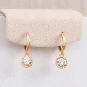 순금 랩다이아몬드 솔리테어 귀걸이 1캐럿(5부 2개) [라운드]