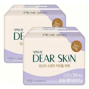 깨끗한 나라 디어스킨 슬림 롱 팬티라이너 30개입 x2팩