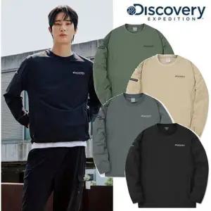 [디스커버리](광주신세계)[24F/W] 디스커버리 DMTR37044 남성 우븐 에센셜 트레이닝 맨투맨 티셔츠