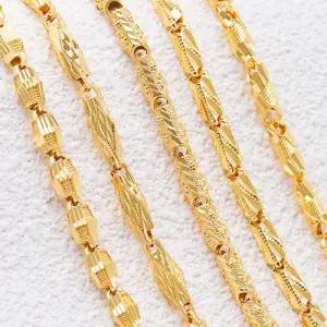 24K 남자 순금 체인 목걸이 37.5g [10돈] 대나무 컷팅 디자인