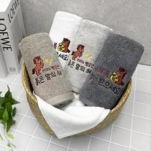 [송월]송월타올 2026 병오년 붉은말 자수타올 셀프포장 1매 선물세트(화이트손잡이박스 동봉)