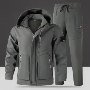 남성 기모 후드집업 상하세트 융털 밴딩 바지 트레이닝복 등산복 낚시복 상하의 세트