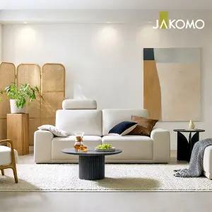 [자코모] 루바토 3인 젠위브 패브릭 소파+스툴