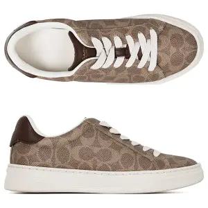 코치 25FW 브라운카키 하이 라인 시그니처 캔버스 스니커즈 CW970 XH9