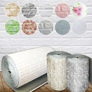 폼블럭 접착식 단열벽지 벽돌블럭 접착벽지 (롤 20M)