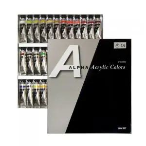 [셀러에이드]알파 미디엄바디/실버 아크릴물감 20ml 36색 미술용품 세트(1개입)