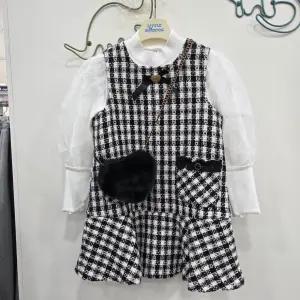 체크트위드 겨울원피스