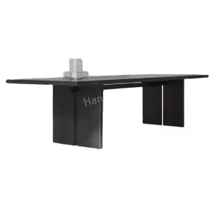 모던 블랙 원목 대형 철제 식탁 테이블 8인용 10인용 주방 거실 카페 사무실 회의용