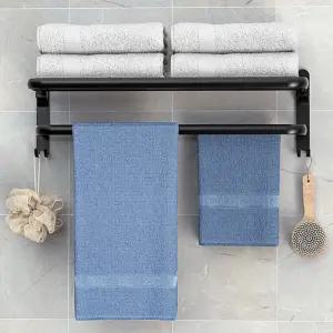 무타공 선반 접이식 폴딩 수건걸이 수납 2단 욕실