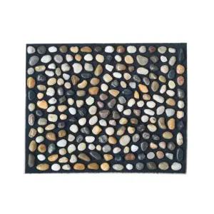 발 지압판 1개 자갈 돌 천연 블랙 40x50cm 지압매트 편백 발바닥지압 강력 발판